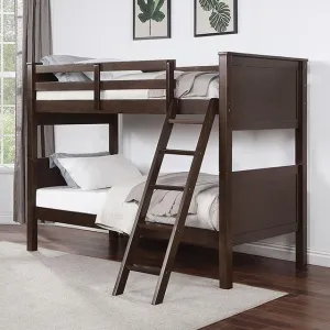 STAMOS Twin/Twin Bunk Bed, Walnut