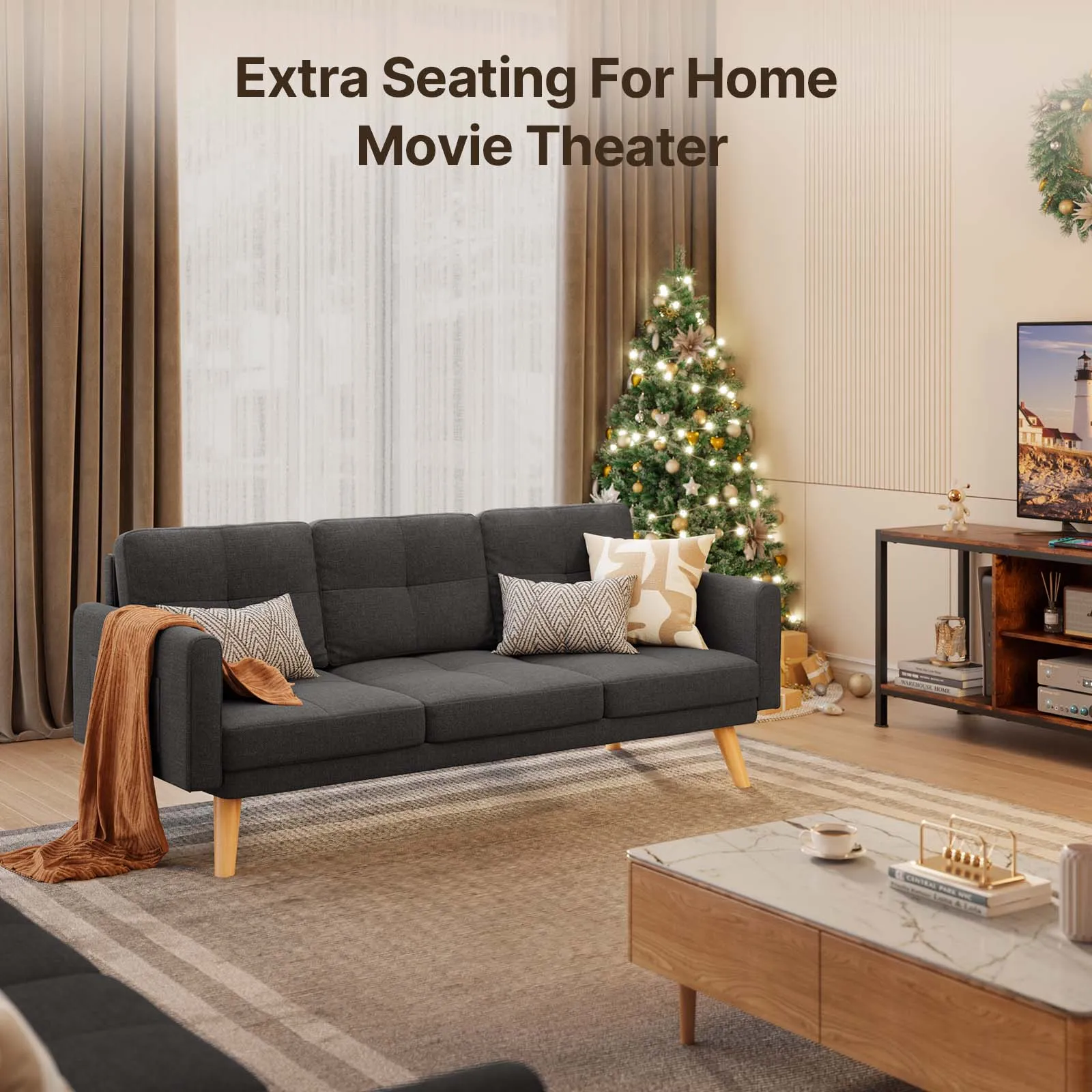 Victure AR80 Sofa Couch with Soft Armrest for Small Space