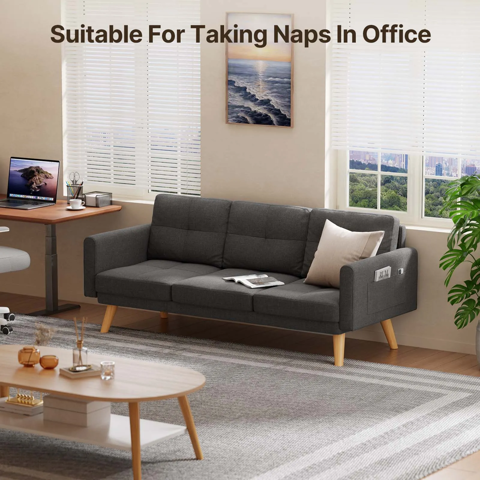 Victure AR80 Sofa Couch with Soft Armrest for Small Space