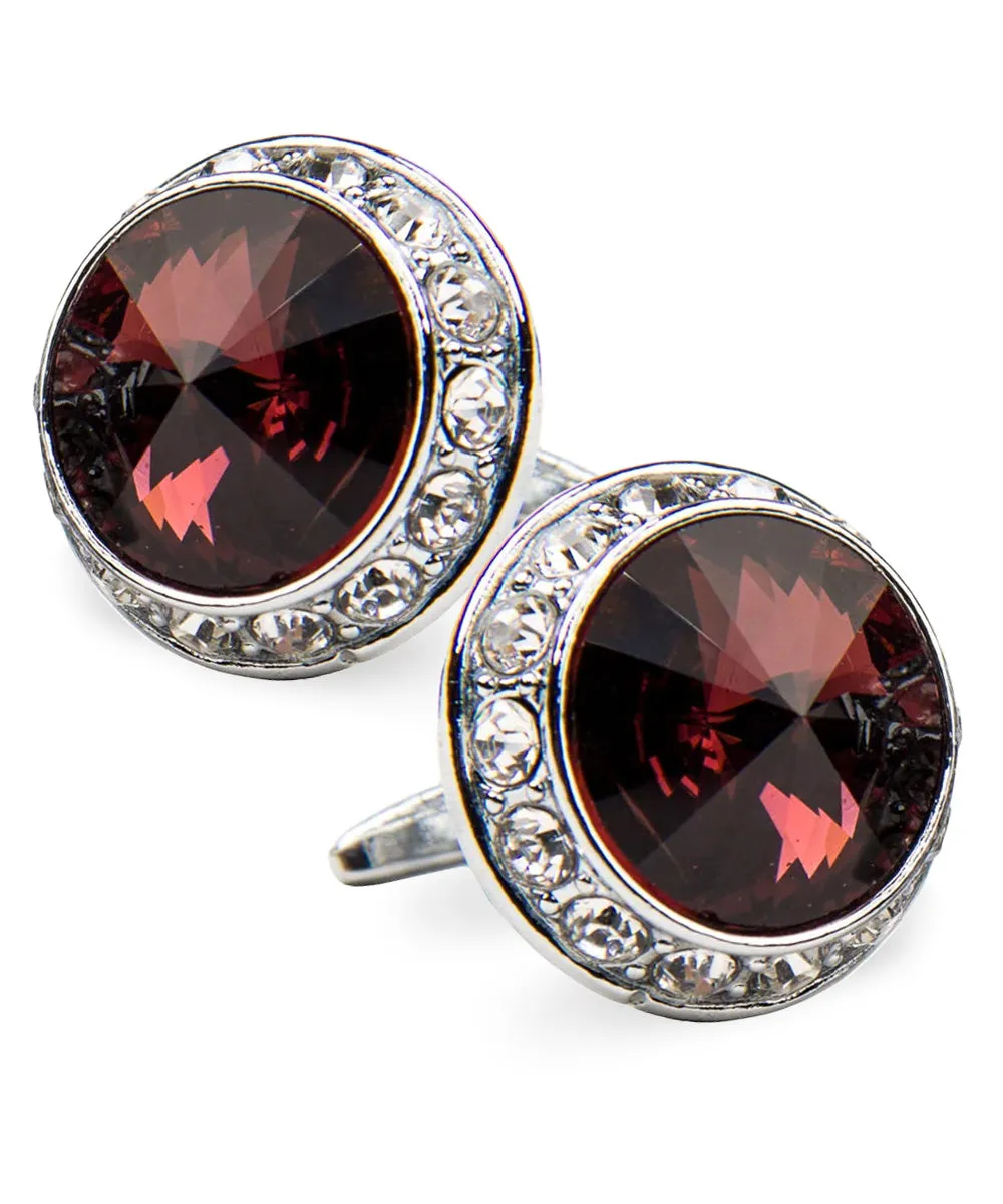 Vittorio Vico Large Bling Colorstone Cufflinks: CL15XX Series