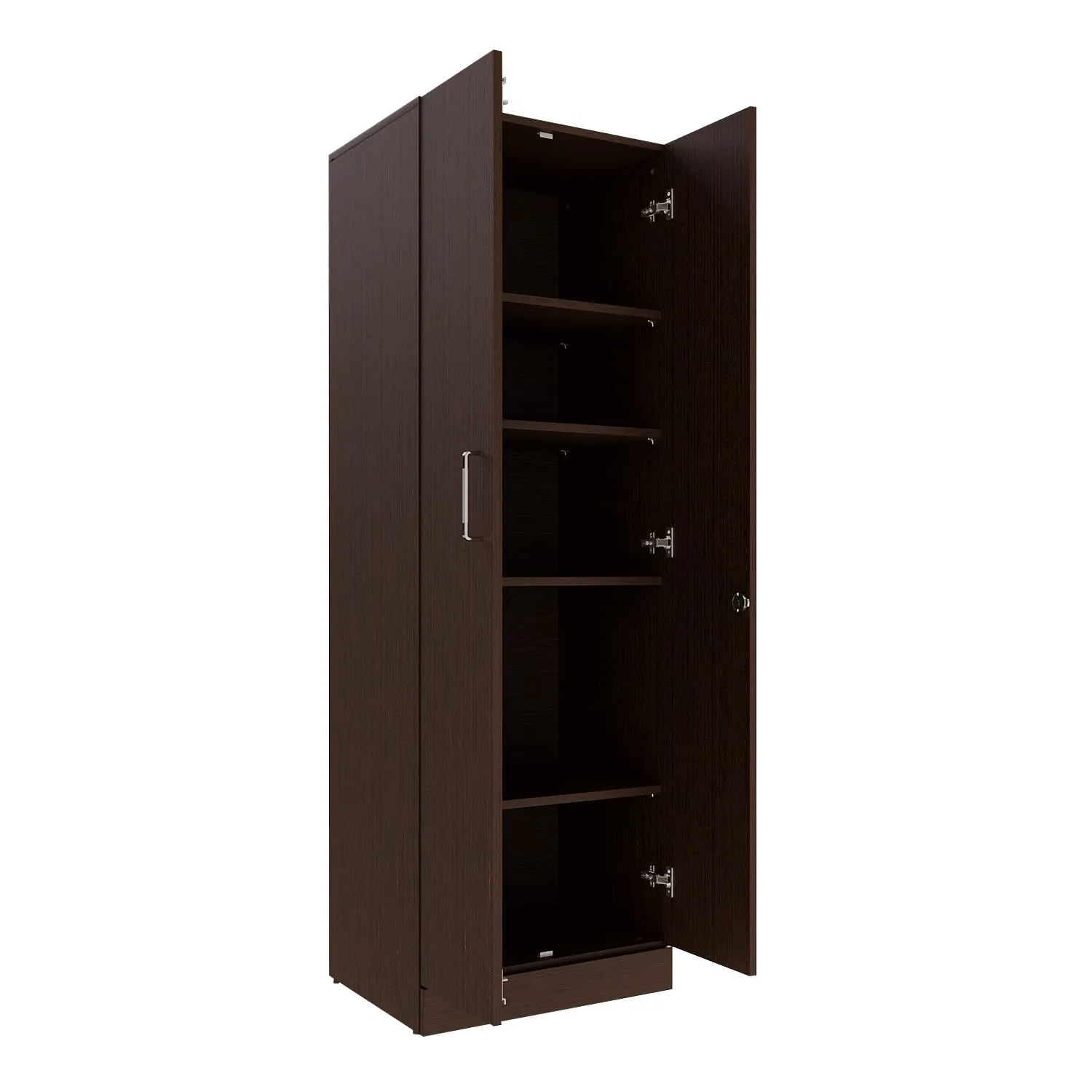 Wakefit Wardrobe | 1 Year Warranty | Cupboard, Wooden Almirah for Clothes, Wardrobe Wooden, Twill 2 Door Without Mirror, No Drawer, No Hanging Space, 18MM Panels, with Assembly (Wenge, Matte Finish)