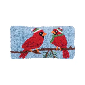 Winter Cardinal Hooked Mini Pillow